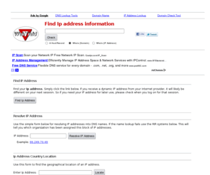 resolveipaddress.com: Find Ip Address - resolving IP addresses into DNS names
Use our tools to help the find ip address of a domain.