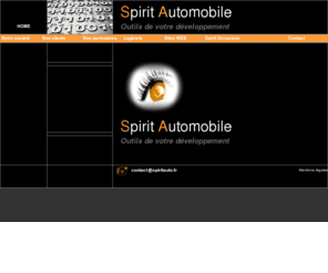 logiciel-spirit.com: Spirit Automobile, Outil de votre dveloppement
Spirit est une socit spcialise dans le secteur logiciel informatique et automobile, plus prcisemment dans la gestion des bases de donnes et le transfert sur le Web. Nous assurons la gestion des vhicules neufs et d'occasion, le traitement de donnes et l'dition de documents commerciaux (affiche de prix de vhicules, offres commerciales, bons de commande, fiches d'expertise du vhicule de reprise, etc.)