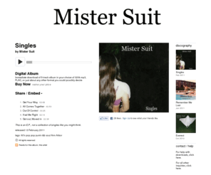 mistersuit.com: Singles, by Mister Suit
5 track album