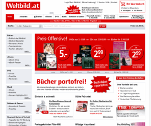 weltbild.at: Weltbild.at - Bücher versandkostenfrei, DVDs, CDs, Spielzeug, PC Spiele und vieles mehr
Über 3 Mio. Artikel: Bücher, DVDs, CDs, Downloads, Elektronik, Software, Spielwaren - bis zu 50% Preisvorteil gegenüber früheren Ladenpreisen!