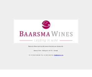 bwgnederland.com: Baarsma Wine Group Nederland - Marktleider in wijn
Baarsma Wine Group Nederland - Marktleider in wijn