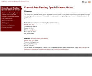 content-reading.org: Content Area Reading Special Interest Group :  University of Central Missouri
The University of Central Missouri is a four-year comprehensive university located 35 miles from suburban Kansas City