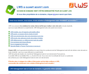 acom1.com: LWS - Le nom de domaine acom1.com a t rserv par lws.fr
LWS, enregistrement de nom de domaine, lws a reserve le domaine acom1.com et s