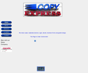 copyexpressnc.com: Copy Express & Graphics, Inc. Welcome- We make copies, duplicates,banners, signs, decals, business forms and graphic design.
Copy Express & Graphics, Inc. - We make copies, duplicates,banners, signs, decals, business forms and graphic design.