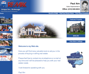 paularn.com: Paul Arn - RE/MAX Unique Inc., Brokerage
Paul Arn - RE/MAX Unique Inc., Brokerage - RE/MAX