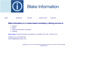 blakeinformation.com: Welcome to Blake Information: HOME
Information consultancy