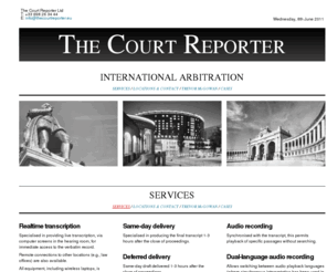 thecourtreporter.info: The Court Reporter - Transcripts for International Arbitrations
Specialists in providing live transcription for immediate access to the verbatim record anywhere in the world