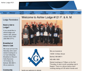 bothellmasons.org: Ashler Lodge #121, Free and Accepted Masons of Washington
Ashler Lodge #121 is a Masonic lodge of Free and Accepted Masons of the Grand Lodge of Washington, located in Bothell, WA. 