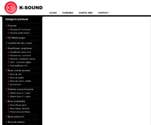 k-sound.ro: K-Sound.ro - car audio, boxe auto, mp3 auto, car multimedia, dvd playere, car kit, detectoare radar, senzori parcare
Car audio pentru auto, boxe auto, mp3 auto, car multimedia, home audio, detectoare radar, receivere, senzori parcare, promotii, televizoare lcd, dvd auto, tv tunere auto