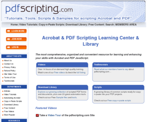 pdfscripting.com: pdfscripting.com
Tutorials, tools, scripts and samples for scripting Acrobat and PDF