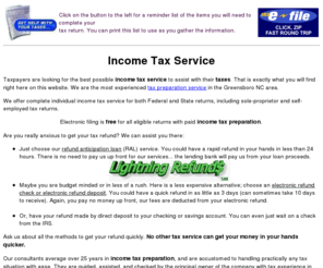 greensborotaxservice.com: Tax Service, Greensboro NC, Tax Preparation, eFile tax returns
Tax service in Greensboro NC for individuals and small business owners with tax return filing needs.  Call (336) 852-9505.