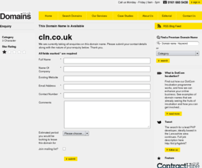 cln.co.uk: Please enquire here about our premium domain names
Please fill out the information below. One of our representatives will be in touch regarding your enquiry as soon as possible. Please note: Your information