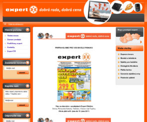 expert.sk: Síť odborných prodejen expert elektro
Síť odborných prodejen expert elektro. Katalog nabízeného sortimentu z oblasti elektro - TV, DVD, HIFI, ELEKTRO, PC, FOTO. Mapa prodejen, kontakty, novinky a akce, letákové nabídky.