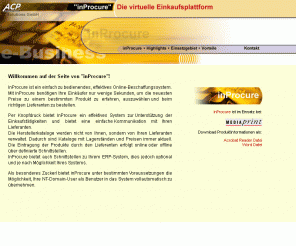 inprocure.at: inProcure - ACP IT Solutions GmbH
inProcure - Die virtuelle Einkaufsplattform