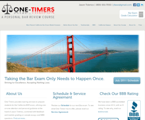 thebestmbe.com: One-Timers | California Bar Exam Tutor
One-Timers is a California bar exam tutor providing California bar exam reviews and preparing MBE candidates to pass the bar exam the first time, led by Jason Tolerico.