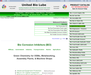 biocorrosioninhibitors.com: Bio Corrosion Inhibitors (BCI) - Overview @ United Bio Lube, "America's Superior Oil"
Go Green! Replace WD-40 & other toxic penetrants -->  INVENTORY CLEARANCE SALE: SAVE $40 per case -->  United Bio Lube's BPL - Bio Penetrating Lubricant: Case of 12 Spray Cans (11 oz) at $72.00 per CASE -->  Call (650) 213 - 9979.