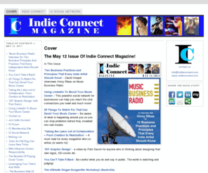 indieconnectmagazine.com: Indie Connect Magazine - Free videos, articles, podcasts and more for indie artists and songwriters!
Indie Connect's weekly e-magazine features videos, articles, podcasts and more for indie artists, songwriters, musicians, labels, managers etc.