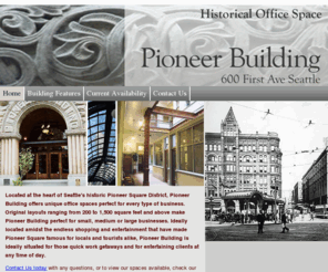 pioneer-building.com: Historically Unique Office Space :: Downtown Seattle, WA
The Pioneer Building. Outstanding office space located in downtown Seattle's historic Pioneer Square.