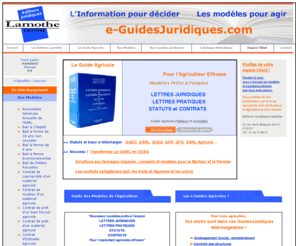 e-guidesjuridiques.com: Editions Lamothe, téléchargement de guides juridiques et modèles, agriculture
téléchargement livres juridiques, modèles et informations agricoles 