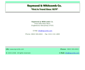 raycomb.com: Raymond & Whitcomb Co. - First in Travel Since 1879
Raymond & Whitcomb has been first in travel since 1879.