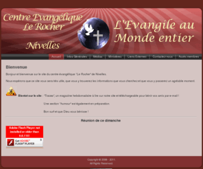 upcinivelles.com: Bienvenue
Site internet du Centre Evangélique "Le Rocher" de Nivelles - Belgique