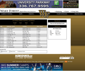 wakeforestgameday.com: WAKE FOREST OFFICIAL GAMEDAY FOOTBALL SITE - Gameday
The Wake Forest Official Athletic Site, partner of CBS College Sports Networks, Inc. The most comprehensive coverage of Wake Forest Athletics on the web.