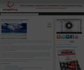 xenclientblog.com: xenappblog.com - citrix xenapp | xenserver | xenclient | xendesktop | windows terminal server blog
Learn Citrix XenApp & Windows Terminal Server Best Practices from Senior Consultant & Certified Instructor with over 10 years of experience.