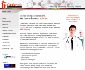 castlemd.com: Castlerock Management Corporation - Medical Billing and Collections Services
A medical and billing collections firm. Offering services that focus on improving physician income.