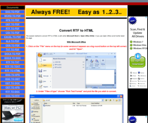 rtf-to-html.com: FREE Conversion ofRTF to HTML
Convert Rtf to Html - Always FREE! EASY as 1-2-3