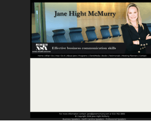 theetiquetteadvantage.com: Business Speakers - North Carolina Speakers - Professional Speakers
Jane McMurry is an excellent North Carolina professional speaker and would love to be given the opportunity to speak at one of your upcoming events.