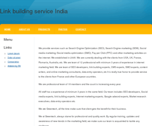 linkbuildingserviceindia.com: Link building service India
Business directory submissions, Social Bookmarking, web 2.0 promotions, Press release distributions, article distributions and many more. Check out the pricing.
