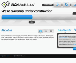 richieharpel.com: This website is curently under construction
Rich Media Labs is a small, creative web design shop located in Houston, Texas. We specialize in creating attractive and effective websites, apps and graphic projects.