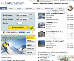 andorra30.com: Andorra cheap hotels, hostels, apartments and b&bs, Andorra30
Andorra30, cheap hotels, hostels, apartments and b&bs in Andorra. Save on the hotel. Spend on the fun.