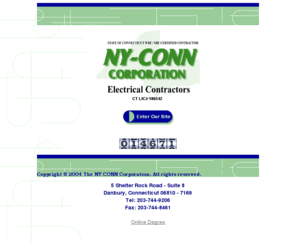 nyconncorp.biz: ny-conn corporation
Certified WBE Electrical Contractor Specializing in Commercial, Industrial, Residential, Traffic Signalization, Highway Illumination, Design Build Data & Fiber Optics Projects.