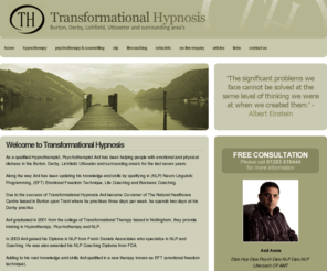 hypnotherapistburton.com: Hypnotherapy Hypnotherapist Burton upon Trent
Transformational Hypnosis - Hypnotherapist, Psychotherapist and lifecoach based in Burton-Upon-Trent and Derby. Free consultation.