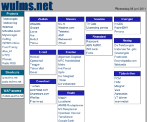 wulms.net: wulms.net - 
Start
TV gids - TV films - Bios films - Telefoongids - Minesweeper - TU/e