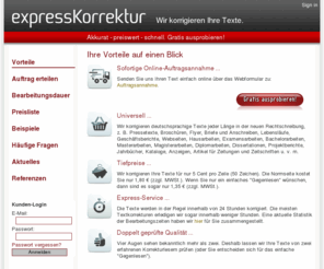 textinstitut.com: Express-Korrekturlesen | expressKORREKTUR
Textkorrektur als Express-Dienstleistung! Wir korrigieren Ihre Texte. Akkurat - preiswert - schnell. Korrekturlesen für Rechtschreibung, Grammatik und Zeichensetzung.