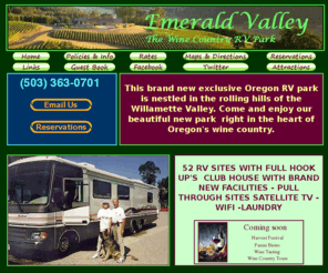emeraldvalley-rvp.com: Emerald Valley RV Park - Welcome Page
RV Park, Oregon's Best and Most Convenient RV Park, New top of the line facilities and amenities at Emerald Valley RV Park.