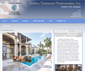 stt-sealers.com: STT INVITES YOU IN!
STT provides a wide range of stone care products - sealers, cleaners, and color enhancers - for granite, marble, and natural stone countertops and floors.