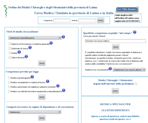 trovailmedico.info: Albo Medico Dentista Latina - Ordine dei Medici Chirurghi e degli Odontoiatri della Provincia di Latina
Cerca medico dentista Latina e Italia