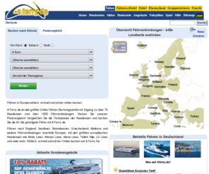 aferry.de: Fähren - Fährverbindungen nach England, Sardinien, Griechenland, Irland, Mallorca und in weitere europäische Länder.
Buchen Sie Fähren nach England, Irland, Skandinavien, Sardinien und in weitere europäischen Ländern, unteranderen mit den Reedereien P&O Ferries, Stena Line, Eurotunnel und Moby Lines