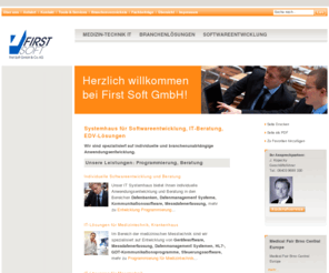 first-soft.de: First Soft  - EDV GmbH - IT Systemhaus
Wir sind spezialisiert auf Softwareentwicklung, Programmierung von Datenbanken, Datenmanagement Systemen, Kommunikationssoftware. Branchenlösungen für Medizintechnik, Messtechnik IT Systemhaus First Soft - Ihre EDV GmbH Frankfurt, Gießen (Giessen), Hessen.