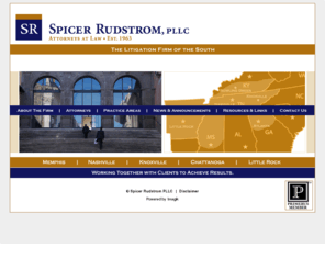 spicerfirm.com: Spicer Rudstrom PLLC :: The Litigation Firm of the South
Settlement Solutions, LLC provides mediation and arbitration services to law firms and insurance companies located throughout the state of Tennessee in a cost effective, private and client focused environment.