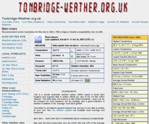 tonbridge-weather.org.uk: Tonbridge Weather Page - Tonbridge, Kent, UK
Updates from automatic weather station in Tonbridge