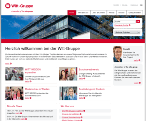 witt-gruppe.eu: Witt-Gruppe - A member of the otto group: Home
www.witt-gruppe.eu - Das Karriereportal der Witt Gruppe  - Unsere Marken: Witt Weiden, Ambria, Sieh an!, Création L – 100 Jahre Qualität mit Herz