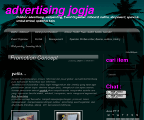 acor2b.com: outdoor advertising jogja, branding produk, event organizer,
Spanduk, Umbul2, Banner, Baliho, Bilboard, shopblind, wall Painting, kaos, brosur, flyer