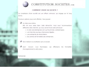 constitution-societe.com: Constitution de société : de l'idée à l'accomplissement des formalités
Crez une socit