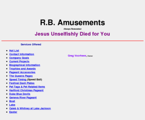 rbamusements.com: "R.B. Amusements"
Computer portrait software and 
small business ventures