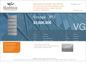 battea.org: Securities Class Action Settlement Services - Battea |
Mission 2001...