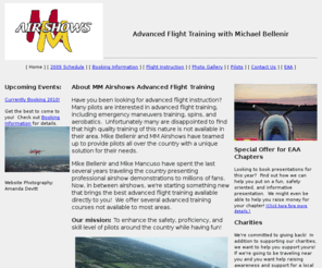 mbairshows.com: MM Airshows: Advanced Flight Training Center
The MM Airshows Advanced Flight Training Center is designed to enhance the safety, proficiency, and skill level of pilots around the country! We also have the unique capability of bringing the best in flight training directly to you!